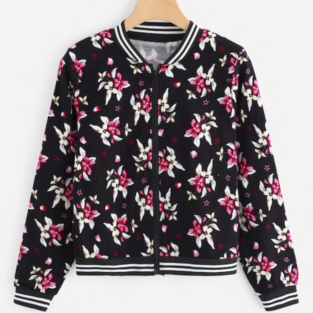 NWOT floral bomber